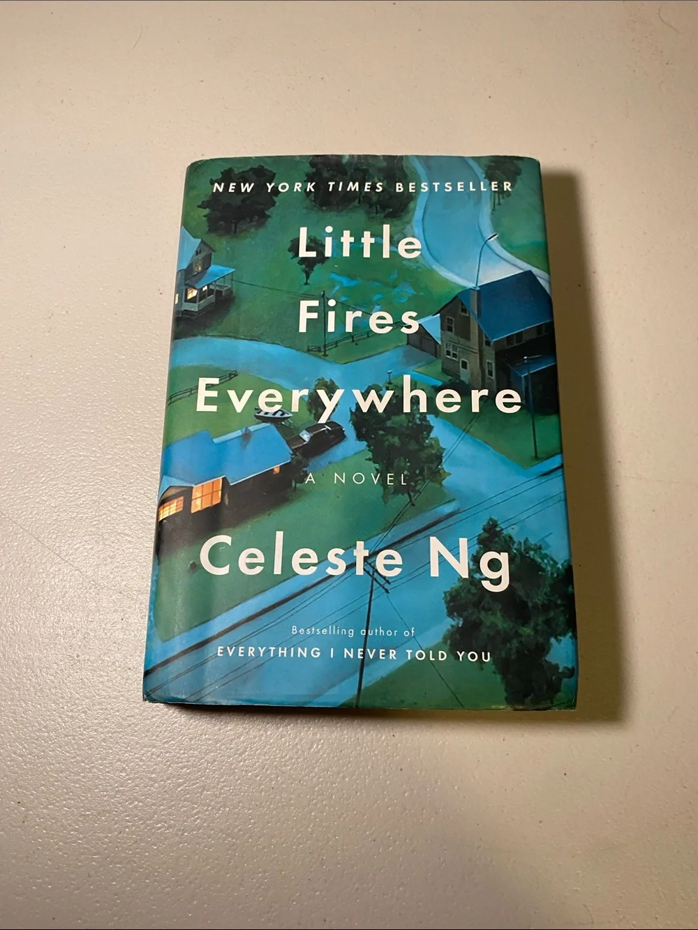 Celeste Ng Little Fires Everywhere Hardcover in Teal & Blue